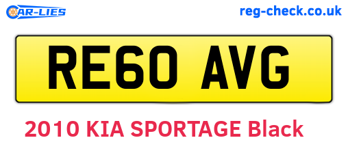RE60AVG are the vehicle registration plates.