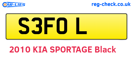 S3FOL are the vehicle registration plates.