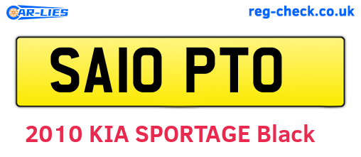 SA10PTO are the vehicle registration plates.