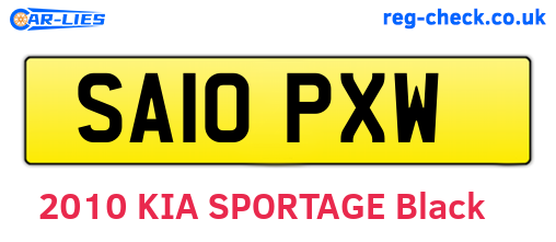 SA10PXW are the vehicle registration plates.