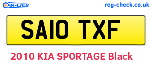SA10TXF are the vehicle registration plates.