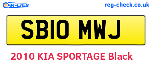 SB10MWJ are the vehicle registration plates.