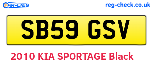 SB59GSV are the vehicle registration plates.
