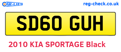 SD60GUH are the vehicle registration plates.
