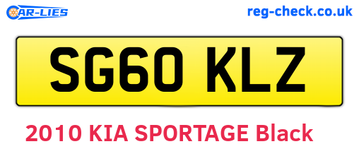 SG60KLZ are the vehicle registration plates.