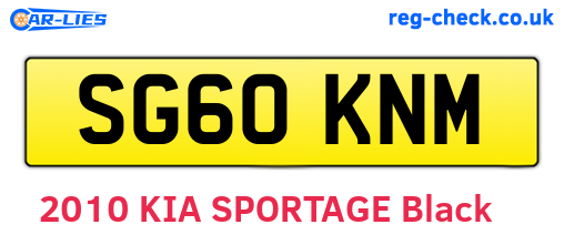 SG60KNM are the vehicle registration plates.