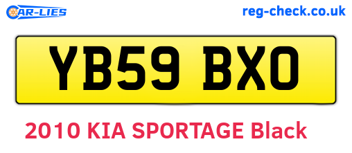 YB59BXO are the vehicle registration plates.