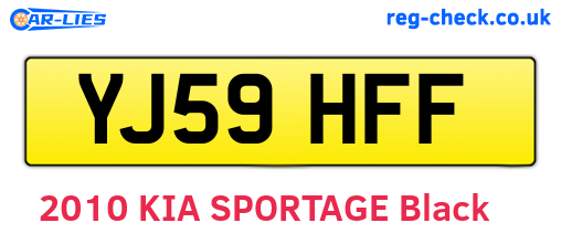 YJ59HFF are the vehicle registration plates.