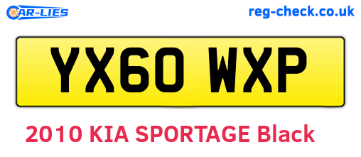 YX60WXP are the vehicle registration plates.