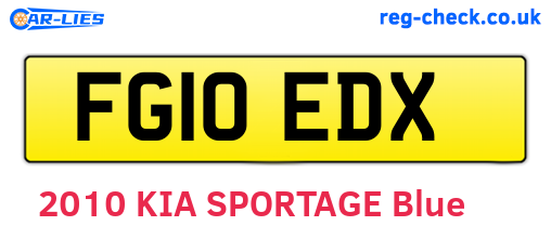 FG10EDX are the vehicle registration plates.
