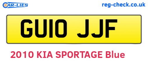 GU10JJF are the vehicle registration plates.