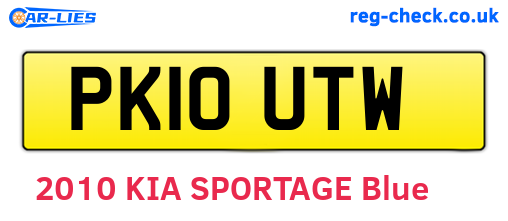 PK10UTW are the vehicle registration plates.