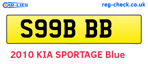 S99BBB are the vehicle registration plates.