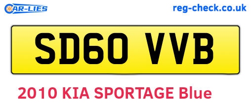 SD60VVB are the vehicle registration plates.