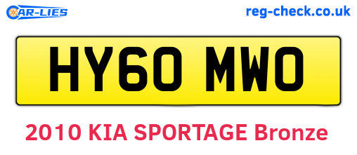 HY60MWO are the vehicle registration plates.