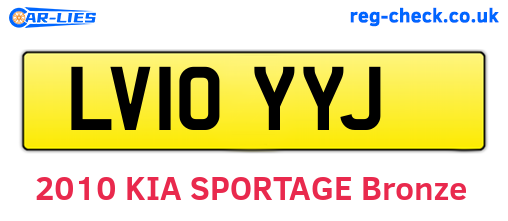 LV10YYJ are the vehicle registration plates.