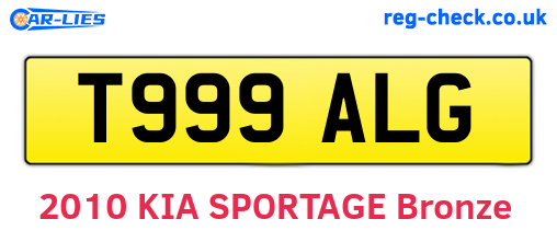 T999ALG are the vehicle registration plates.