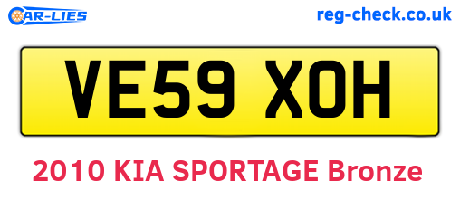 VE59XOH are the vehicle registration plates.