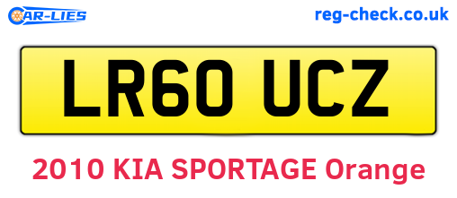 LR60UCZ are the vehicle registration plates.