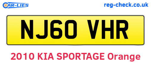 NJ60VHR are the vehicle registration plates.
