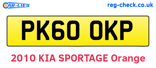 PK60OKP are the vehicle registration plates.