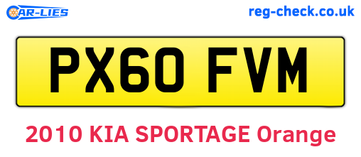 PX60FVM are the vehicle registration plates.