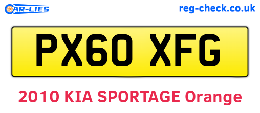 PX60XFG are the vehicle registration plates.