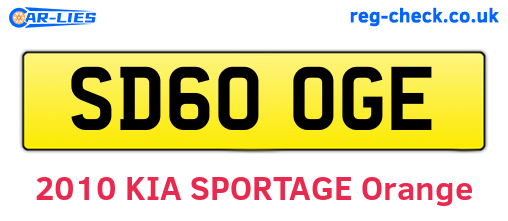 SD60OGE are the vehicle registration plates.