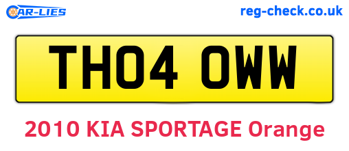 TH04OWW are the vehicle registration plates.