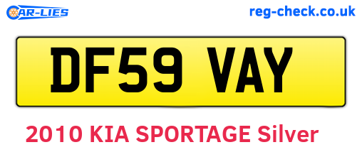 DF59VAY are the vehicle registration plates.