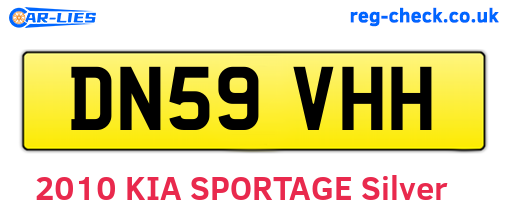 DN59VHH are the vehicle registration plates.