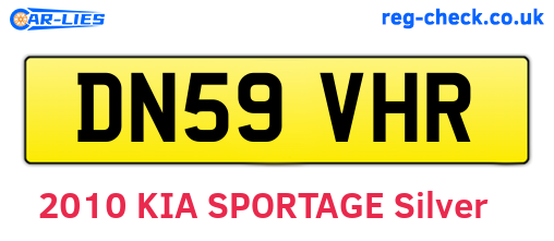 DN59VHR are the vehicle registration plates.