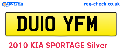 DU10YFM are the vehicle registration plates.