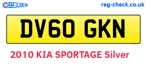 DV60GKN are the vehicle registration plates.