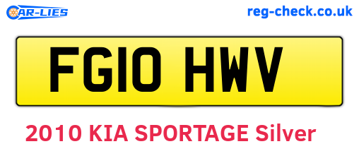FG10HWV are the vehicle registration plates.