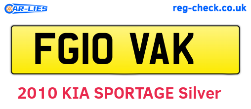 FG10VAK are the vehicle registration plates.