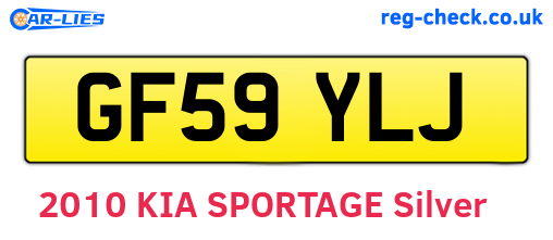 GF59YLJ are the vehicle registration plates.