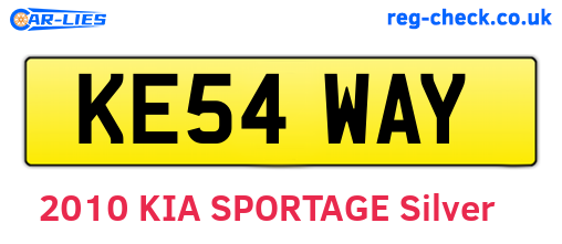 KE54WAY are the vehicle registration plates.