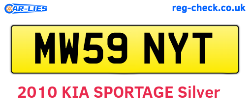 MW59NYT are the vehicle registration plates.