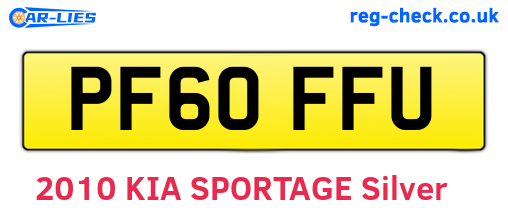 PF60FFU are the vehicle registration plates.