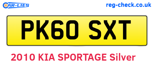 PK60SXT are the vehicle registration plates.