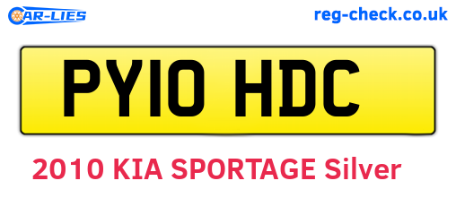 PY10HDC are the vehicle registration plates.