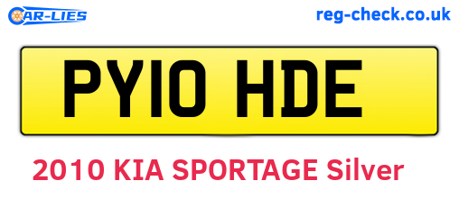 PY10HDE are the vehicle registration plates.