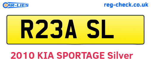 R23ASL are the vehicle registration plates.