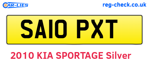 SA10PXT are the vehicle registration plates.
