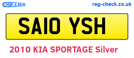 SA10YSH are the vehicle registration plates.