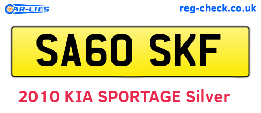 SA60SKF are the vehicle registration plates.