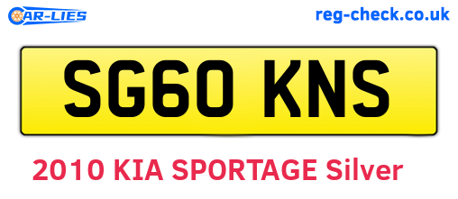SG60KNS are the vehicle registration plates.