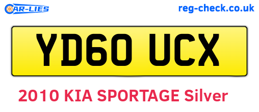 YD60UCX are the vehicle registration plates.