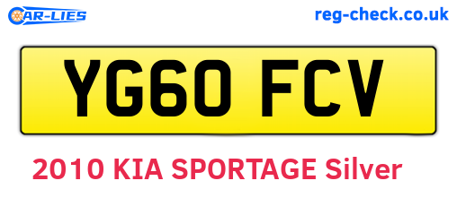 YG60FCV are the vehicle registration plates.